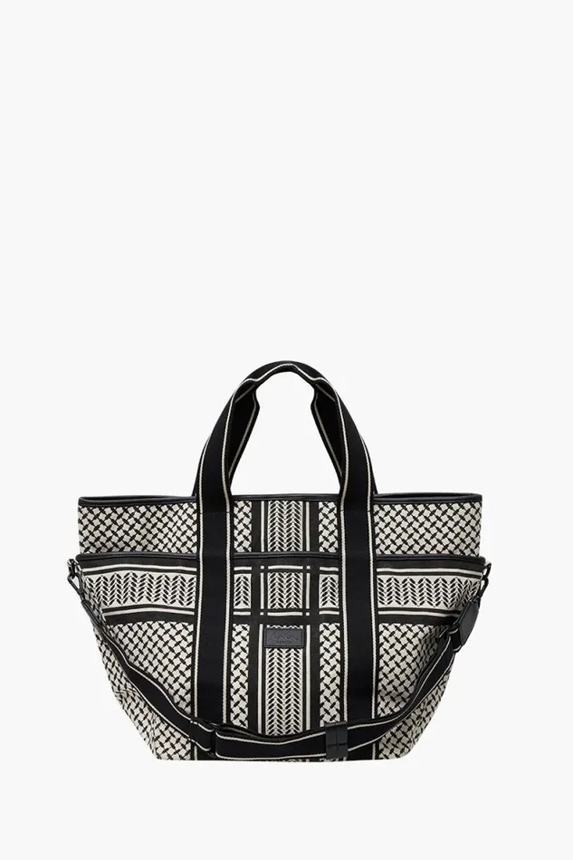 Lala Berlin Bags East West Tote Merge Canvas Heritage Stripe Black 8211 Women