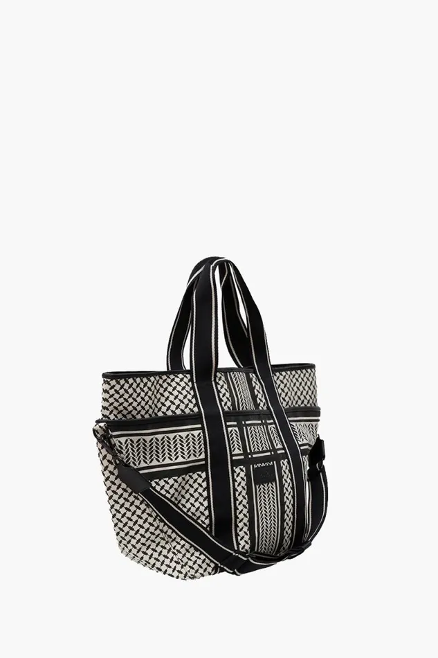 Lala Berlin Bags East West Tote Merge Canvas Heritage Stripe Black 8211 Women