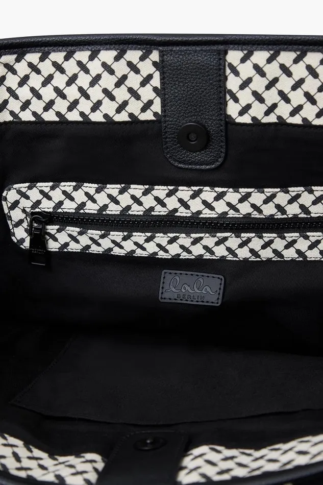 Lala Berlin Bags East West Tote Merge Canvas Heritage Stripe Black 8211 Women