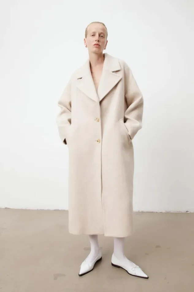 Lala Berlin Coats and Jackets Coat Ohana Wool Mix Cream 8211 Women