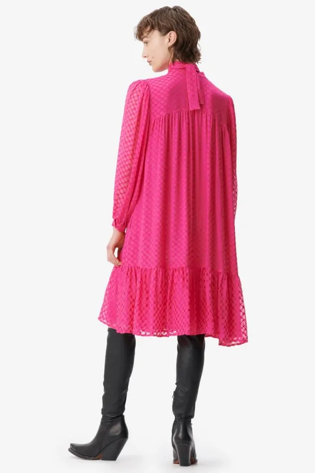Lala Berlin Dresses Dress Day Viscosesilk Blend Polka Dot Dragonfruit 8211 Women