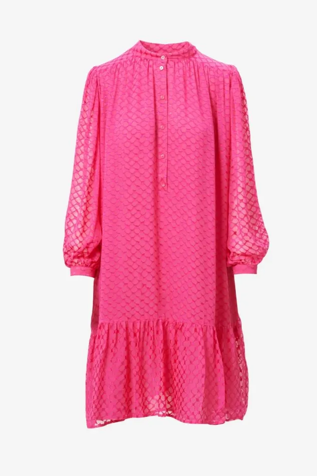 Lala Berlin Dresses Dress Day Viscosesilk Blend Polka Dot Dragonfruit 8211 Women