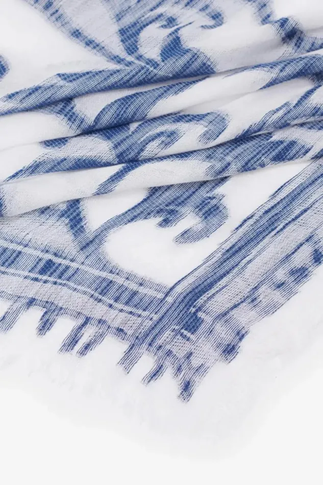 Lala Berlin Scarves and Triangles Triangle Alvid Viscose Mix Flower Fountain Blue 8211 Women