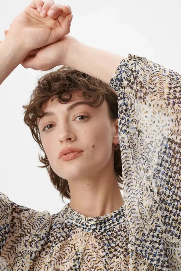 Lala Berlin Shirts and Blouses Top Talvi Viscose Heritage Star Vanilla 8211 Women