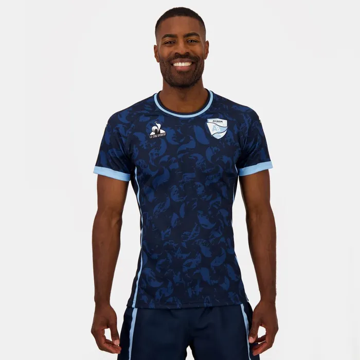 Le Coq Sportif Aviron Bayonnais 8211 Match Outfit TShirt Blue Navy Men Tshirts And Tops