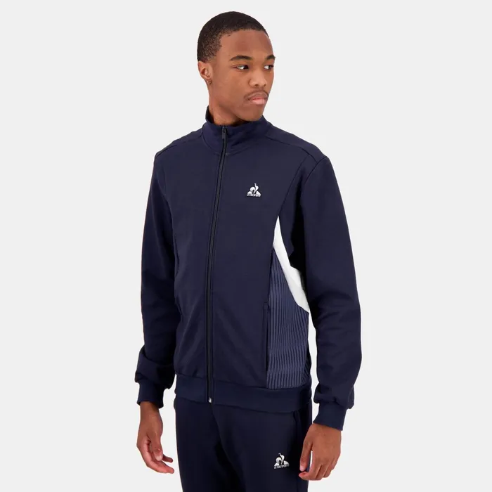 Le Coq Sportif Hritage Veste Zippe Bleue Marine Homme Men Sweatshirts