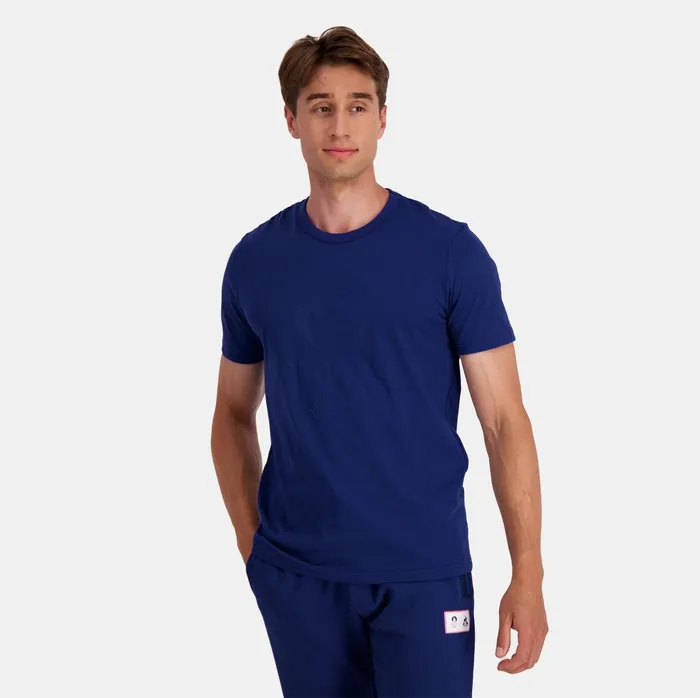 Le Coq Sportif Paris 2024 TShirt Blue Depths MenWomen Tshirts And Tops
