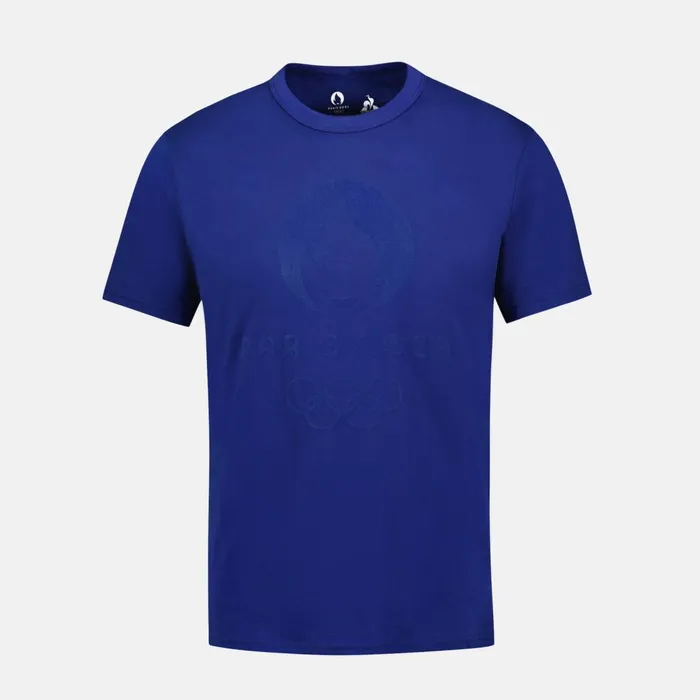 Le Coq Sportif Paris 2024 TShirt Blue Depths MenWomen Tshirts And Tops