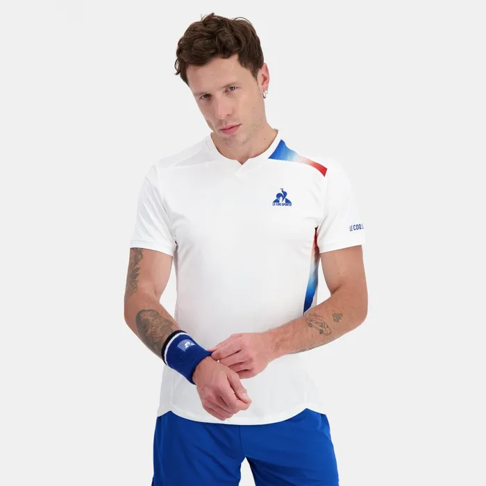 Le Coq Sportif Performance Tennis TShirt New Optical White Men Tshirts And Tops