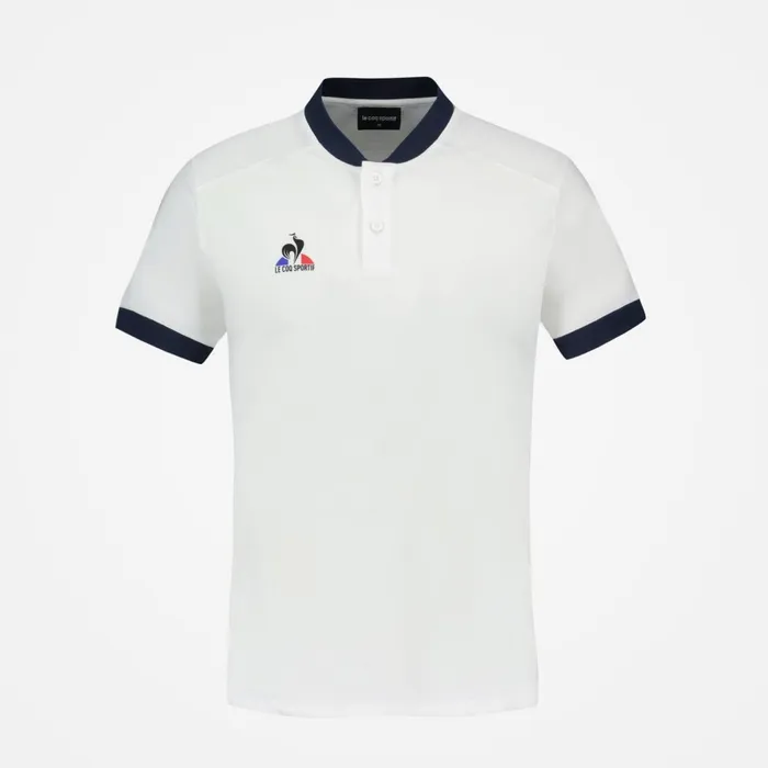 Le Coq Sportif Tennis Polo Shirt New Optical Whitedress Blues Men Polos Shirts