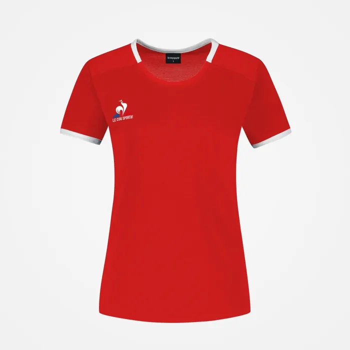 Le Coq Sportif Tennis TShirt Pur Rougenew Optical White Women Tshirts Polos Shirts And Tops