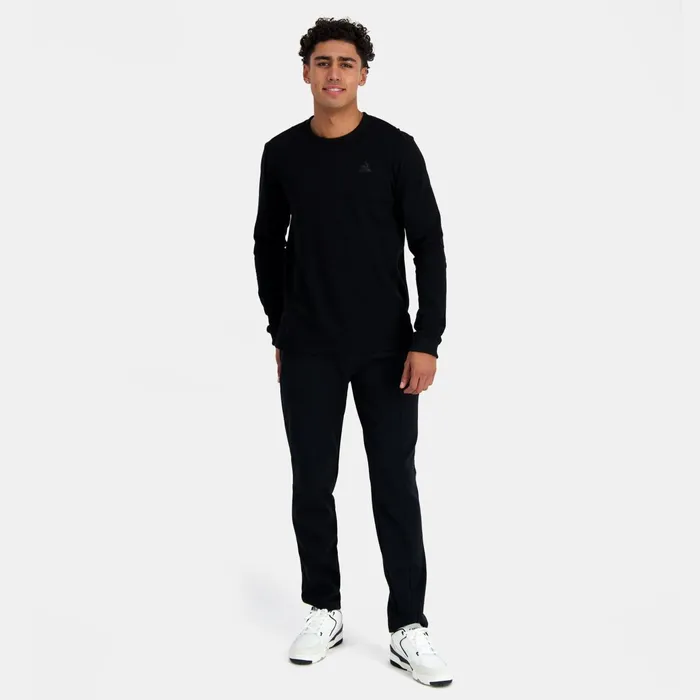 Le Coq Sportif Ton Sur Ton Trousers Coupe Droite Black Men Trousers And Joggers