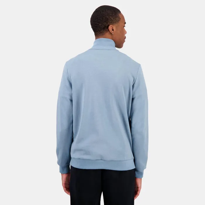 Le Coq Sportif Ton Sur Ton ZipUp Sweatshirtshirt Faded Denim Men Sweatshirts