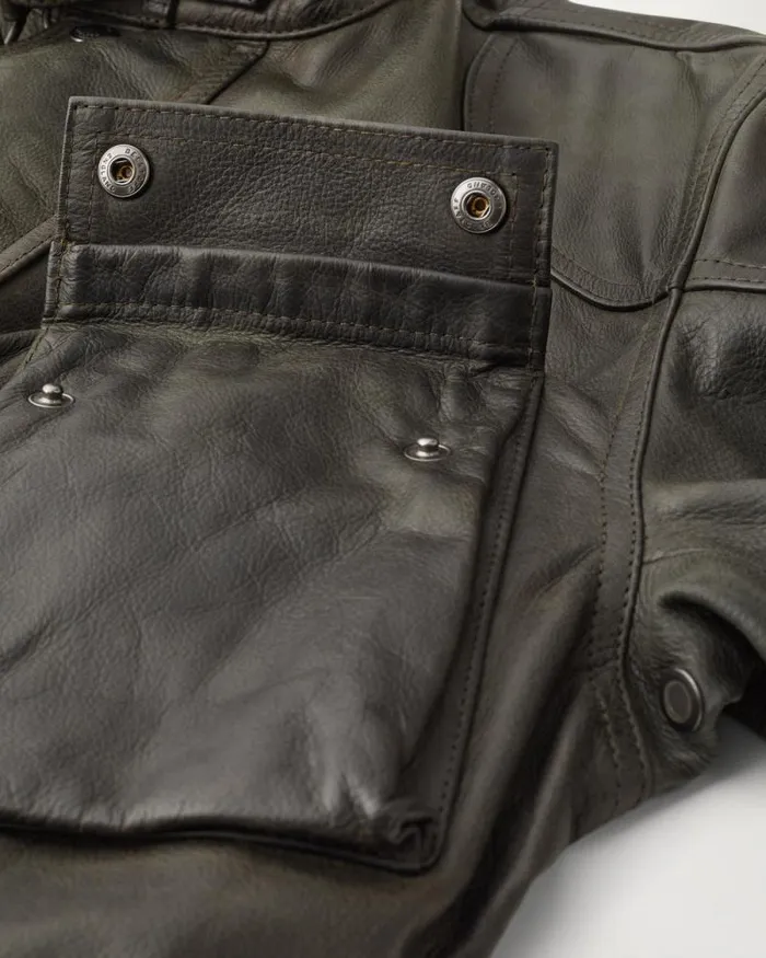Leather Jackets Men Belstaff Legacy Trialmaster Panther Jacket Dark Tile Green