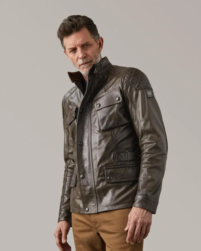 Leather Jackets Men Belstaff Turner Motorcycle Jacket Dark Belstaff Olive Leather Jackets Men Belstaff Turner Motorcycle Jacket Dark Belstaff Olive