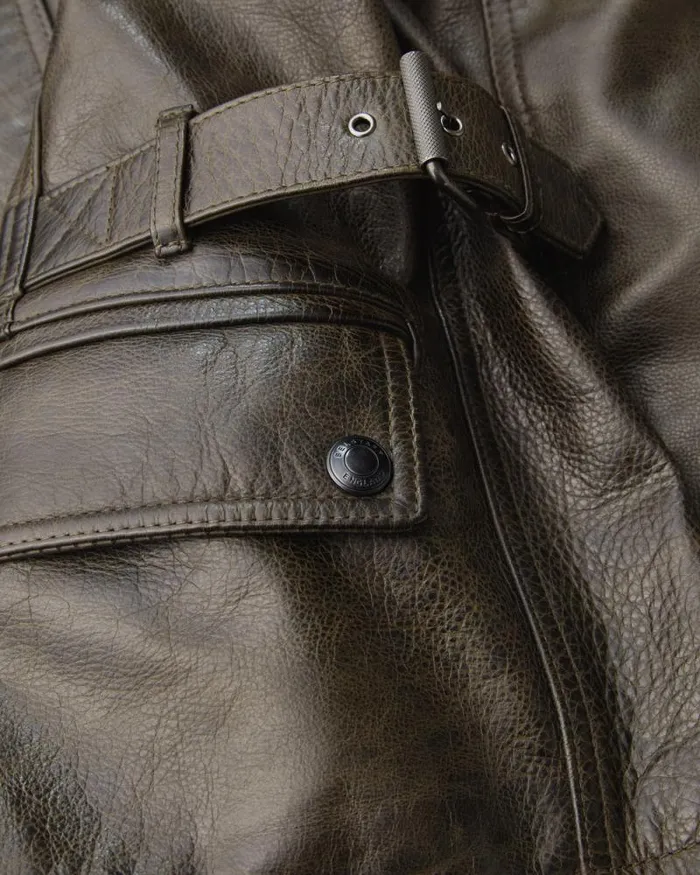 Leather Jackets Men Belstaff Turner Motorcycle Jacket Dark Belstaff Olive Leather Jackets Men Belstaff Turner Motorcycle Jacket Dark Belstaff Olive