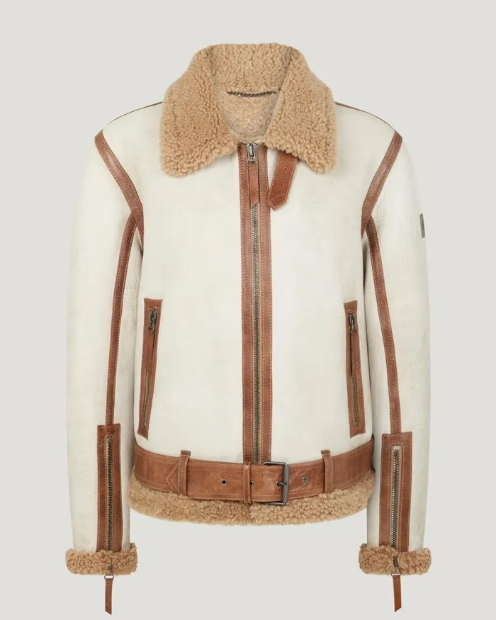 Leather Jackets Women Belstaff Centenary Blackthorn Jacket Chalk British Khaki