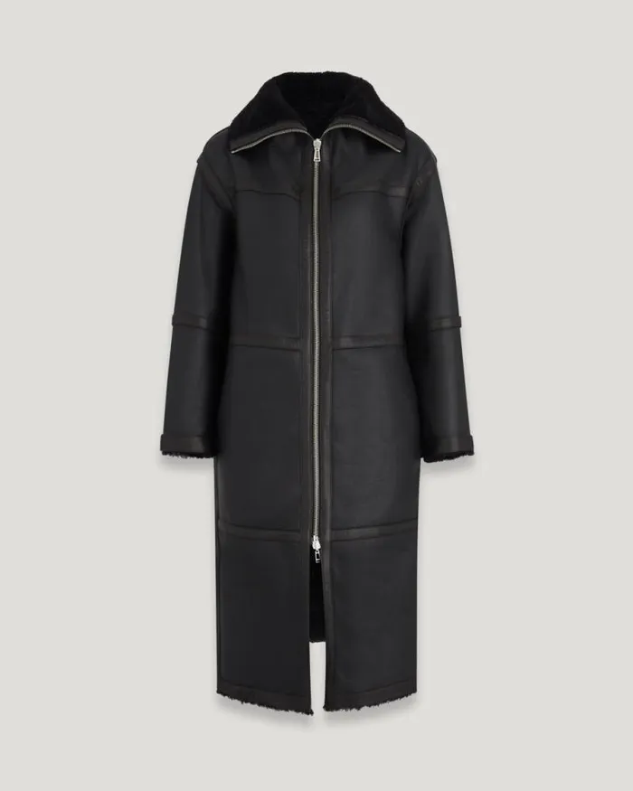 Leather Jackets Women Belstaff Helix Coat Black
