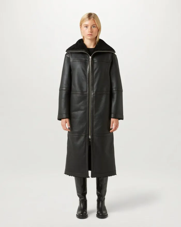 Leather Jackets Women Belstaff Helix Coat Black