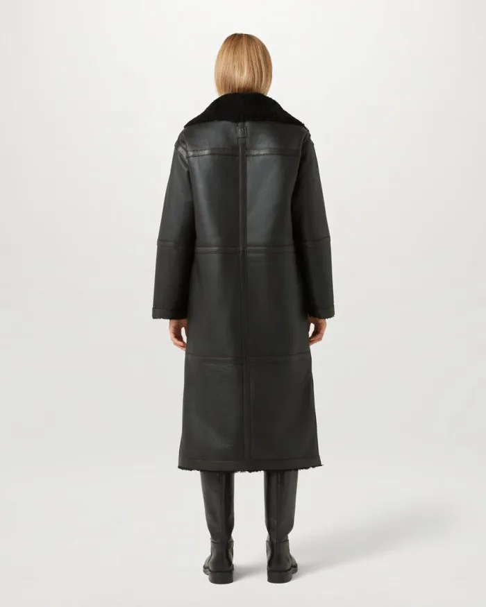 Leather Jackets Women Belstaff Helix Coat Black