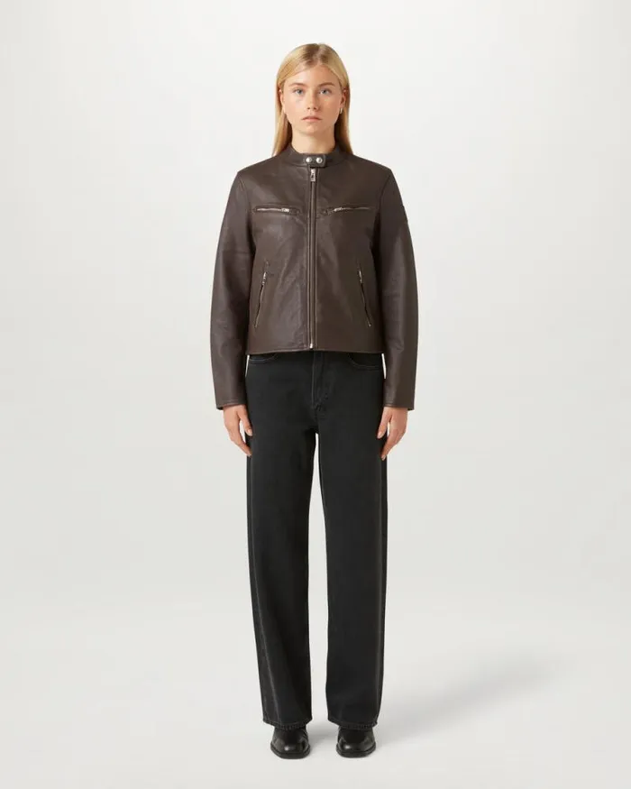 Leather Jackets Women Belstaff Pine Jacket Chestnut