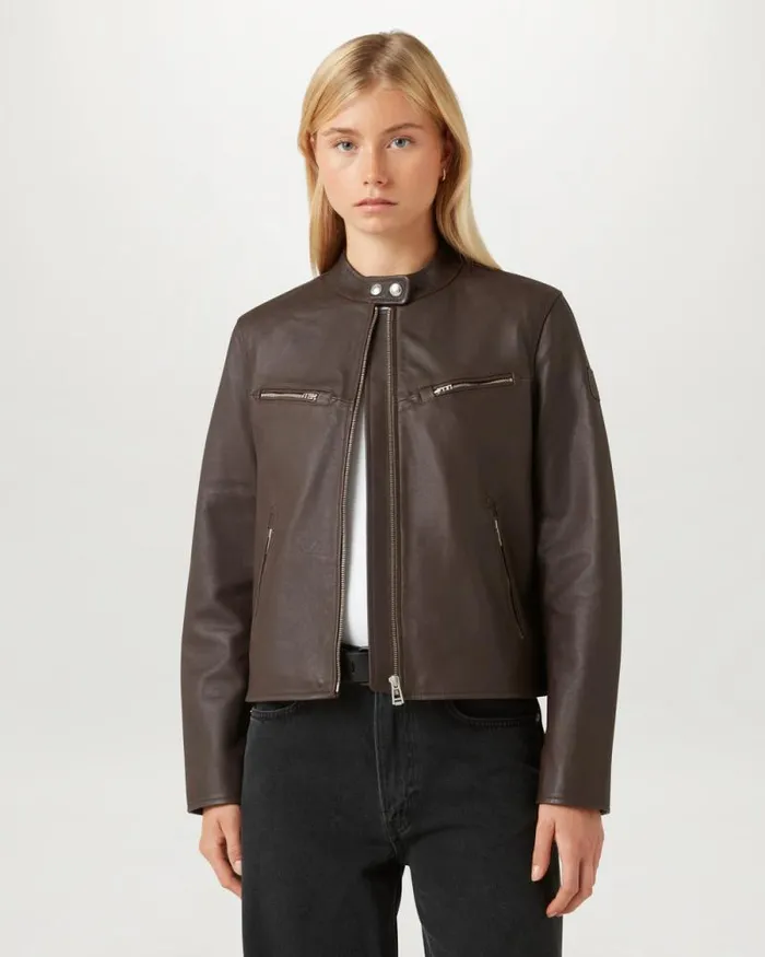 Leather Jackets Women Belstaff Pine Jacket Chestnut