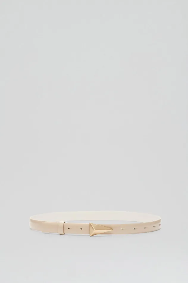 Leather Scanlan Theodore Women BRUSHED TRIANGLE TRIM BELT 2 STONE Leather Scanlan Theodore Women BRUSHED TRIANGLE TRIM BELT 2 STONE
