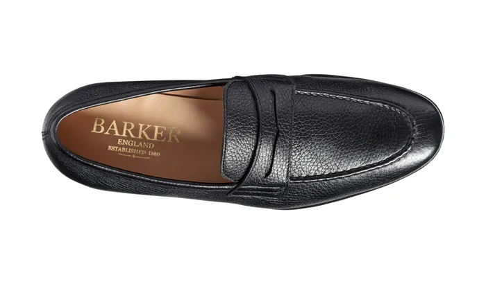 Ledley 8211 Black Deerskin Men Barker Shoes Mens Loafers