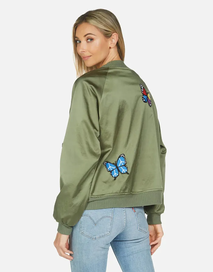 Levelle Butterfly Patches Military Hot Pink Women039s Lauren Moshi Jackets
