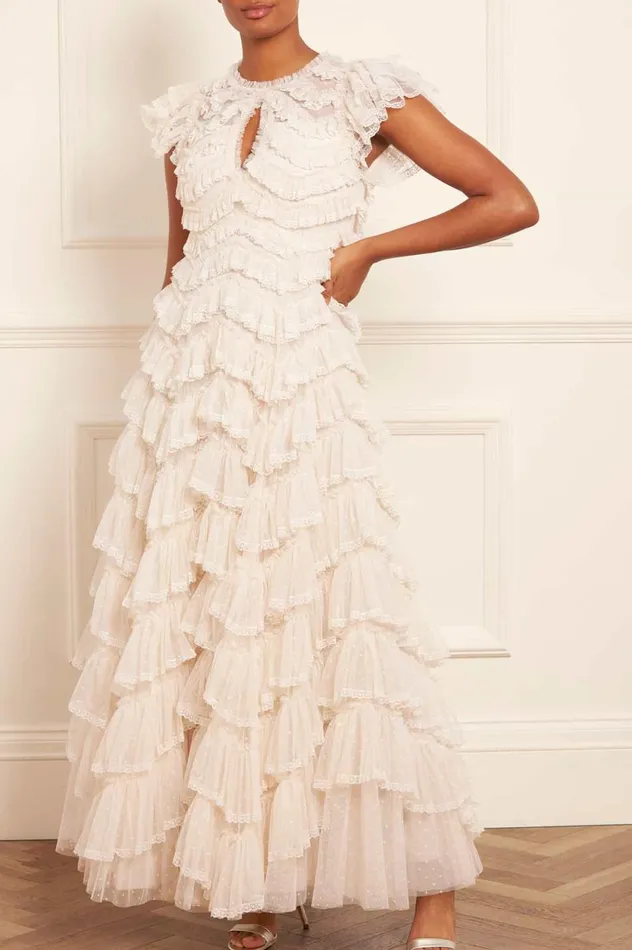 Libby Lace Gown Champagne Women Needle and Thread Dresses