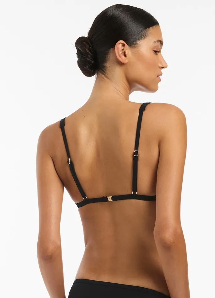 Lien Longline Triangle Bikini Top Black Women JETS Australia Tri Bikini Tops