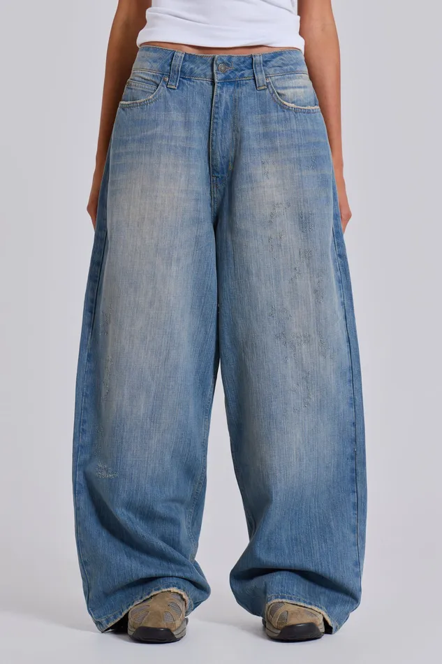 Light Wash Slub XL Colossus Jeans Tops Jaded London Women
