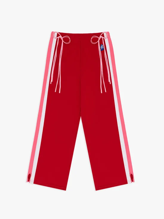 Lisa Says Gah Bows and Rose Lacrosse Pants Red Pink Women Bottoms