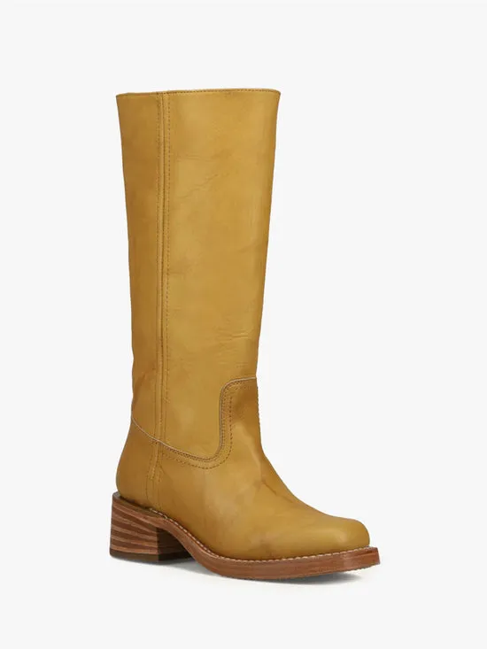 Lisa Says Gah Campus Knee High Boot Banana Women Shoes