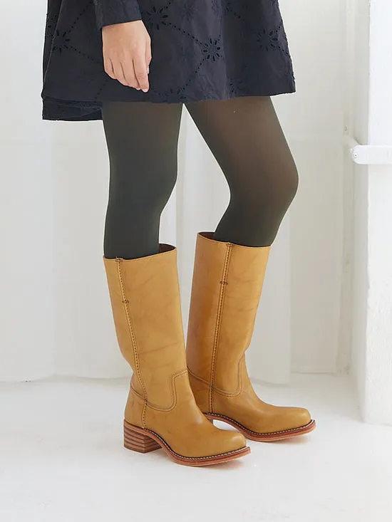 Lisa Says Gah Campus Knee High Boot Banana Women Shoes