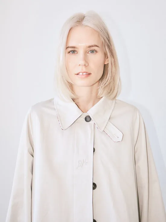 Lisa Says Gah Jackets Outerwear Women Mercedes Bow Reversible Trench Gingham U0026 Ecru