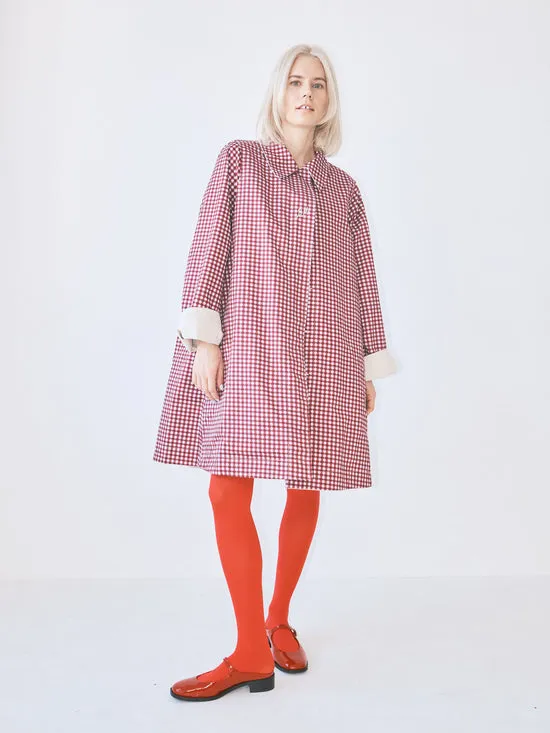 Lisa Says Gah Jackets Outerwear Women Mercedes Bow Reversible Trench Gingham U0026 Ecru