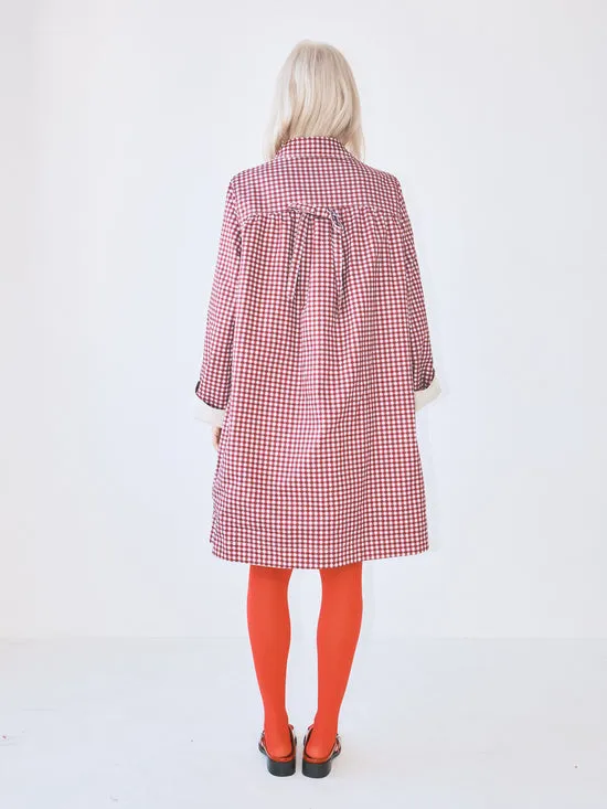 Lisa Says Gah Jackets Outerwear Women Mercedes Bow Reversible Trench Gingham U0026 Ecru