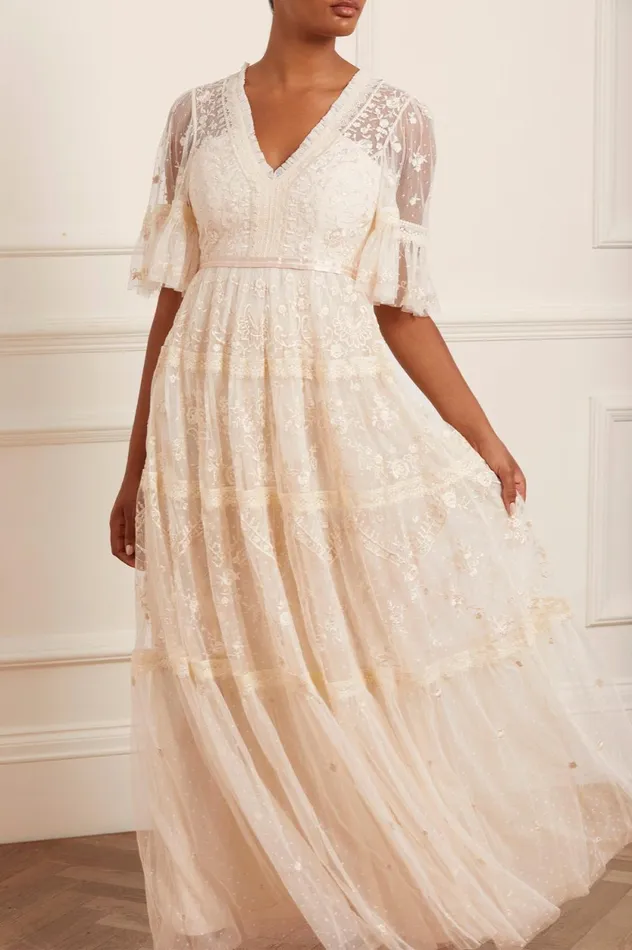 Lottie Lace Gown Champagne Women Needle and Thread Dresses