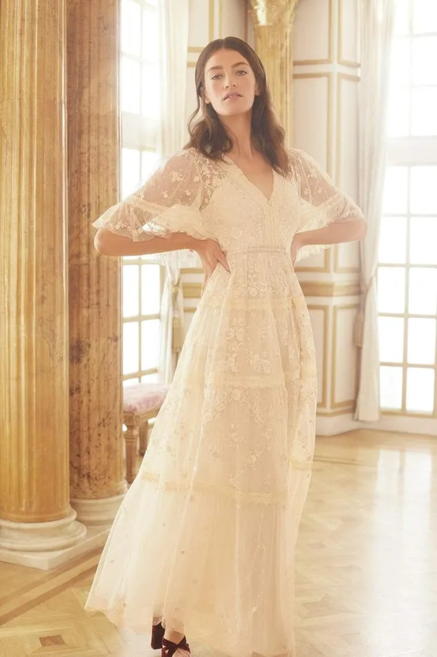 Lottie Lace Gown Champagne Women Needle and Thread Dresses