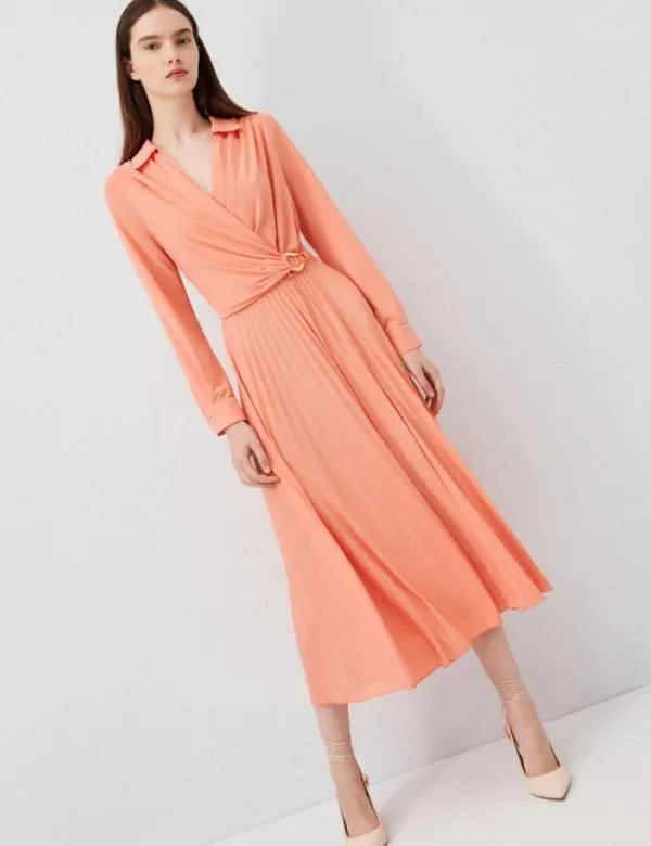 Marella Dresses Women Crepe Dress Peach