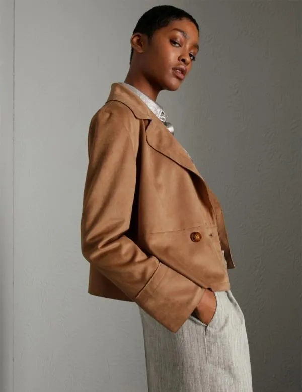 Marella Jackets Women Boxyfit Pea Coat Tobacco Brown