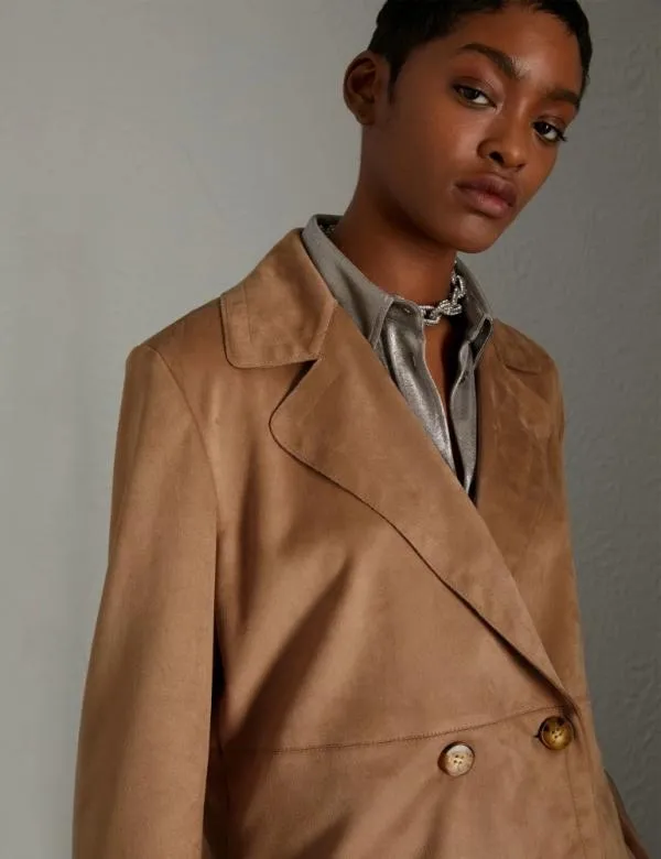 Marella Jackets Women Boxyfit Pea Coat Tobacco Brown