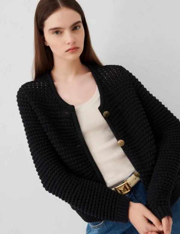 Marella Jackets Women Knitted Jacket Black