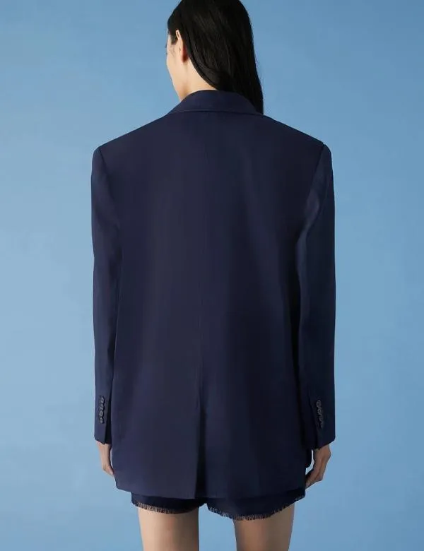 Marella Jackets Women Linenblend Blazer Midnightblue