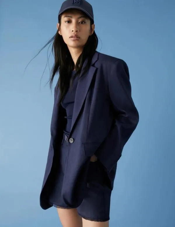 Marella Jackets Women Linenblend Blazer Midnightblue