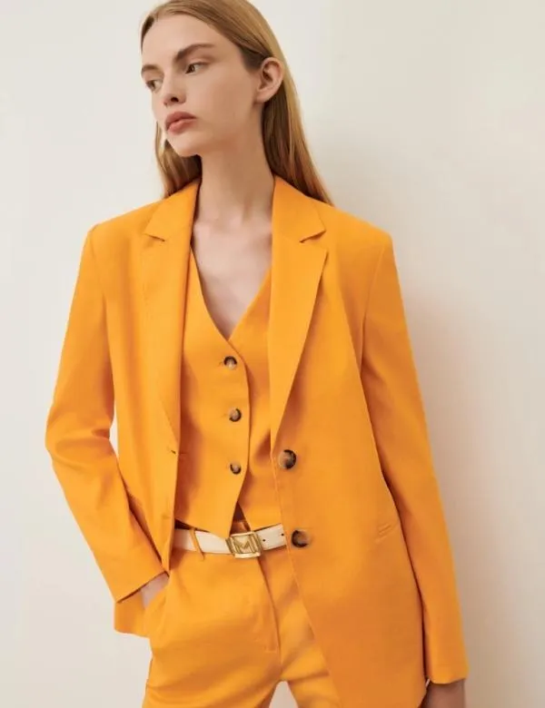 Marella Jackets Women Linenblend Blazer Orange