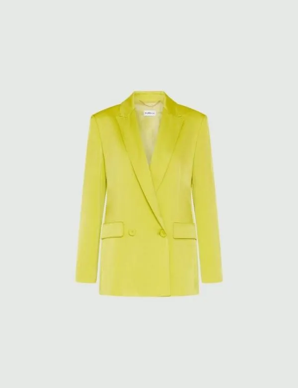 Marella Jackets Women Satin Blazer Lime