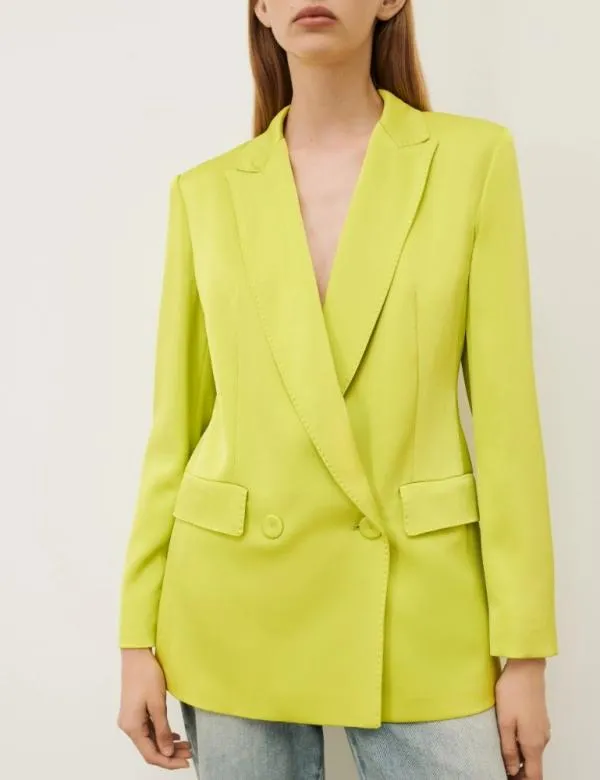 Marella Jackets Women Satin Blazer Lime