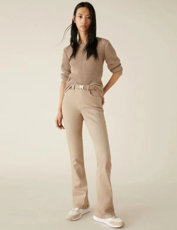 Marella Knitwear Women Openwork Sweater Beige